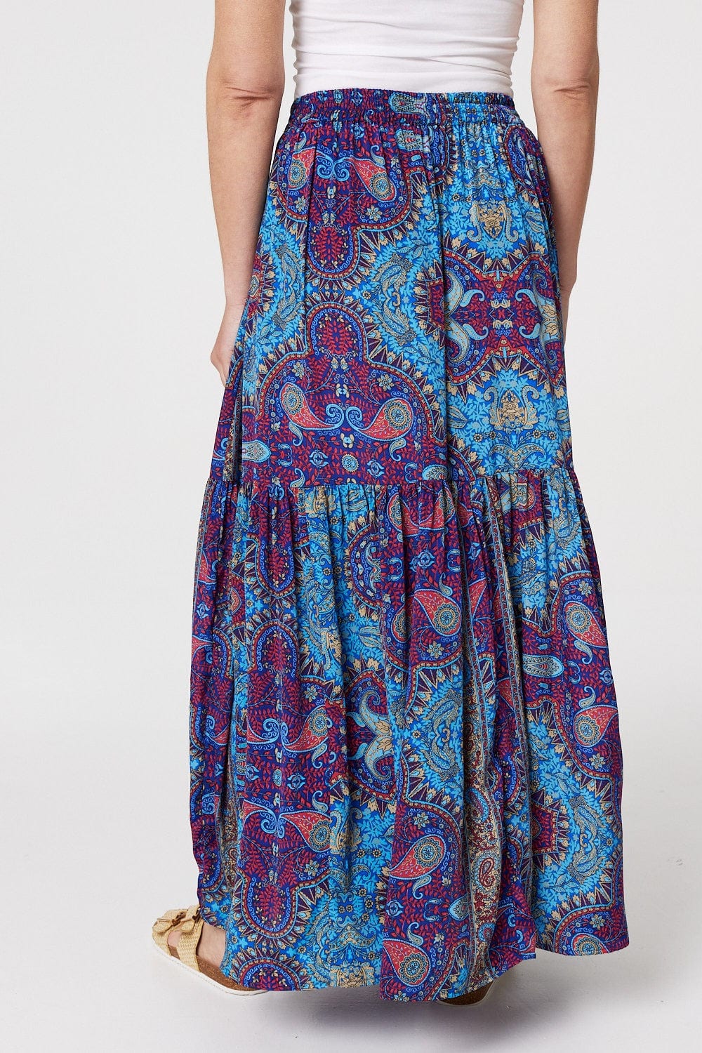 Blue | Paisley High Waist Maxi Skirt