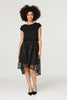 Black | Lace High Low Midi Skirt