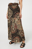 Black | Aztec Print A-Line Belt Maxi Skirt