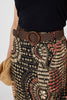 Black | Aztec Print A-Line Belt Maxi Skirt