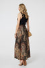 Black | Aztec Print A-Line Belt Maxi Skirt