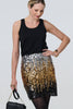 Black | Metallic Sequin Bodycon Mini Skirt
