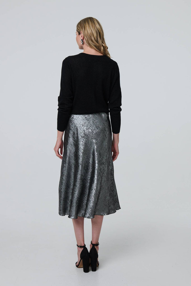 Black and silver a line skirt hotsell