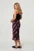 Burgundy | Tie Dye Ruched High Waist Midi Skirt
