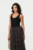 Brown | Animal Print Tiered Midi Skirt
