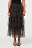 Brown | Animal Print Tiered Midi Skirt
