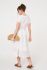 White | Lace Embellished A-Line Midi Skirt
