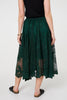 Sage | Floral Semi Sheer Mesh Layer Midi Skirt
