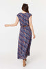 Navy | Printed Belt Detail Maxi Skirt