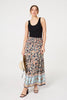 Navy | Floral Print High Waist Maxi Skirt
