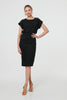 Black | Faux Suede Knee Length Pencil Skirt
