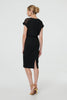 Black | Faux Suede Knee Length Pencil Skirt
