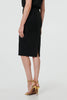 Black | Faux Suede Knee Length Pencil Skirt
