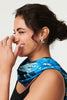Blue | Floral Border Print Shawl Scarf
