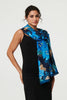Blue | Floral Border Print Shawl Scarf
