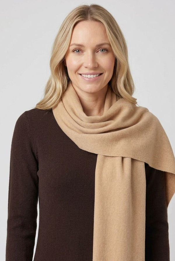 Beige | Soft Texture Tassel Fringe Scarf