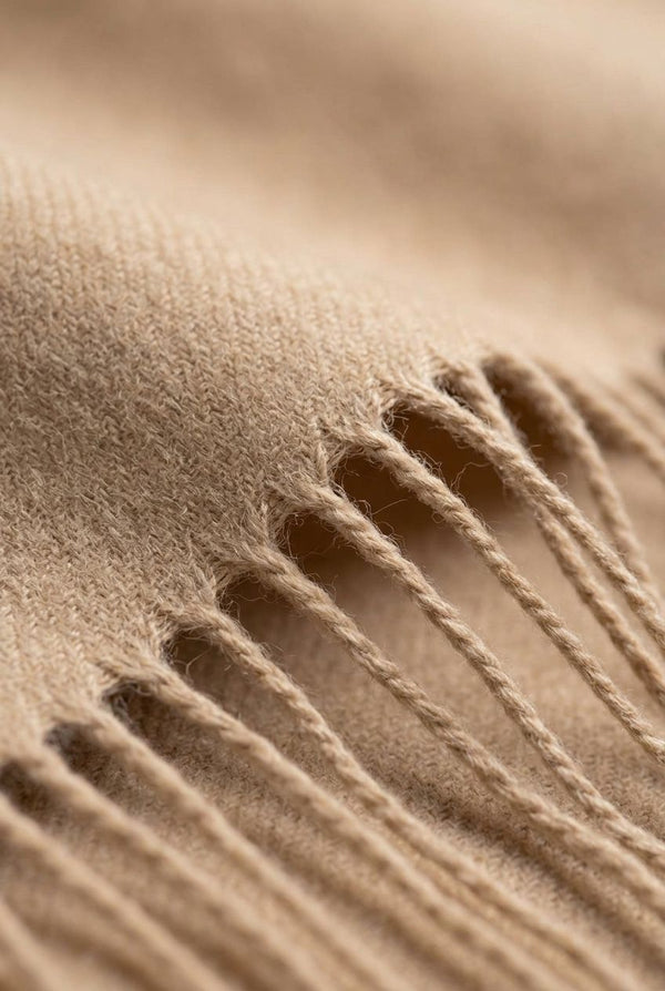 Beige | Soft Texture Tassel Fringe Scarf