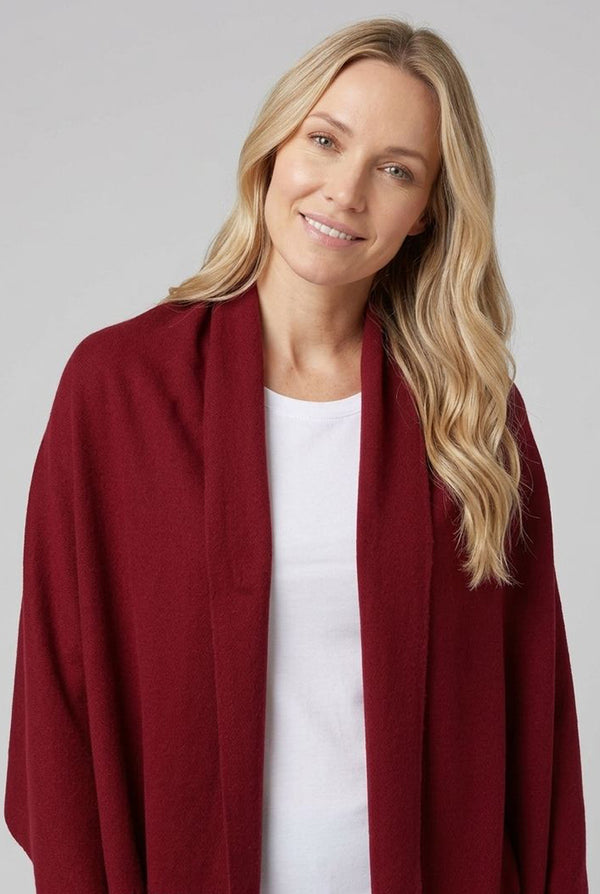 Burgundy | Soft Texture Tassel Fringed Scarf