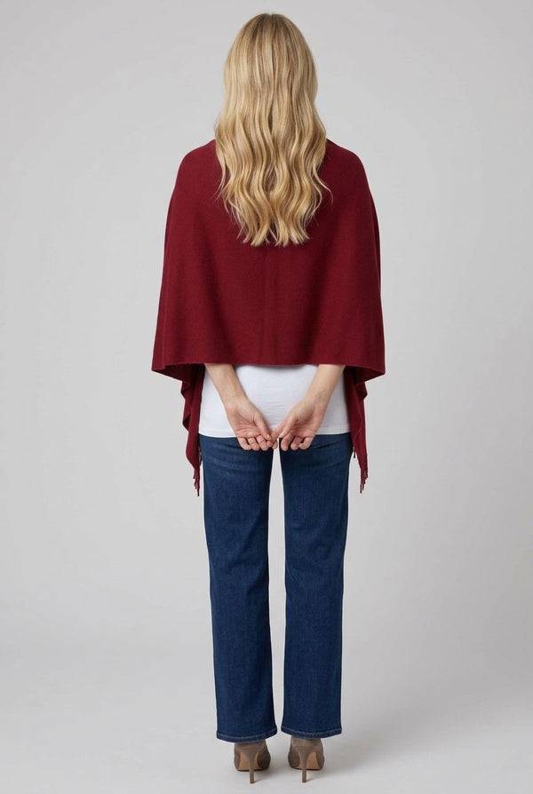 Burgundy | Soft Texture Tassel Fringed Scarf
