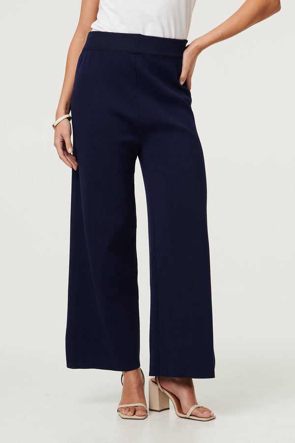 Navy | Knit Texture Relaxed Top & Trousers Set