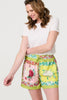 Yellow | Mosaic Print Tie Waist Relaxed Shorts

