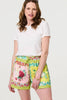 Yellow | Mosaic Print Tie Waist Relaxed Shorts
