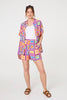 Pink | Patchwork Print Short Sleeve Shirt
