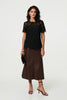 Black | Lace Overlay Short Sleeve Blouse
