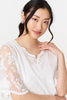 White | Broderie Anglaise Semi Sheer Peplum Top
