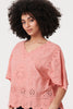 Pink | Broderie Anglaise Angel Sleeve Blouse
