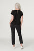 Black | Lace Shoulder Short Sleeve Top