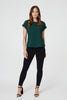 Green | Lace Shoulder Short Sleeve Top