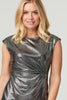 Silver | Metallic Twist Detail Top