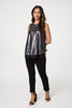 Black | Metallic Sleeveless Layered Top
