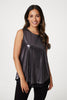 Black | Metallic Sleeveless Layered Top