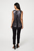 Black | Metallic Sleeveless Layered Top