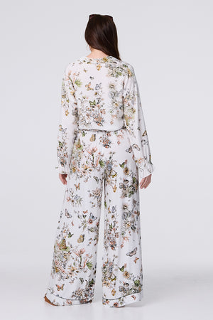 Beige | Butterfly Print Long Sleeve Shirt