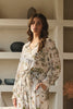 Beige | Butterfly Print Long Sleeve Shirt : Model is 5'9