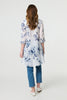 Blue | Floral High Low Relaxed Semi Sheer Blouse

