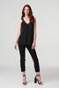 Black | Lace Detail Cami Strap Top