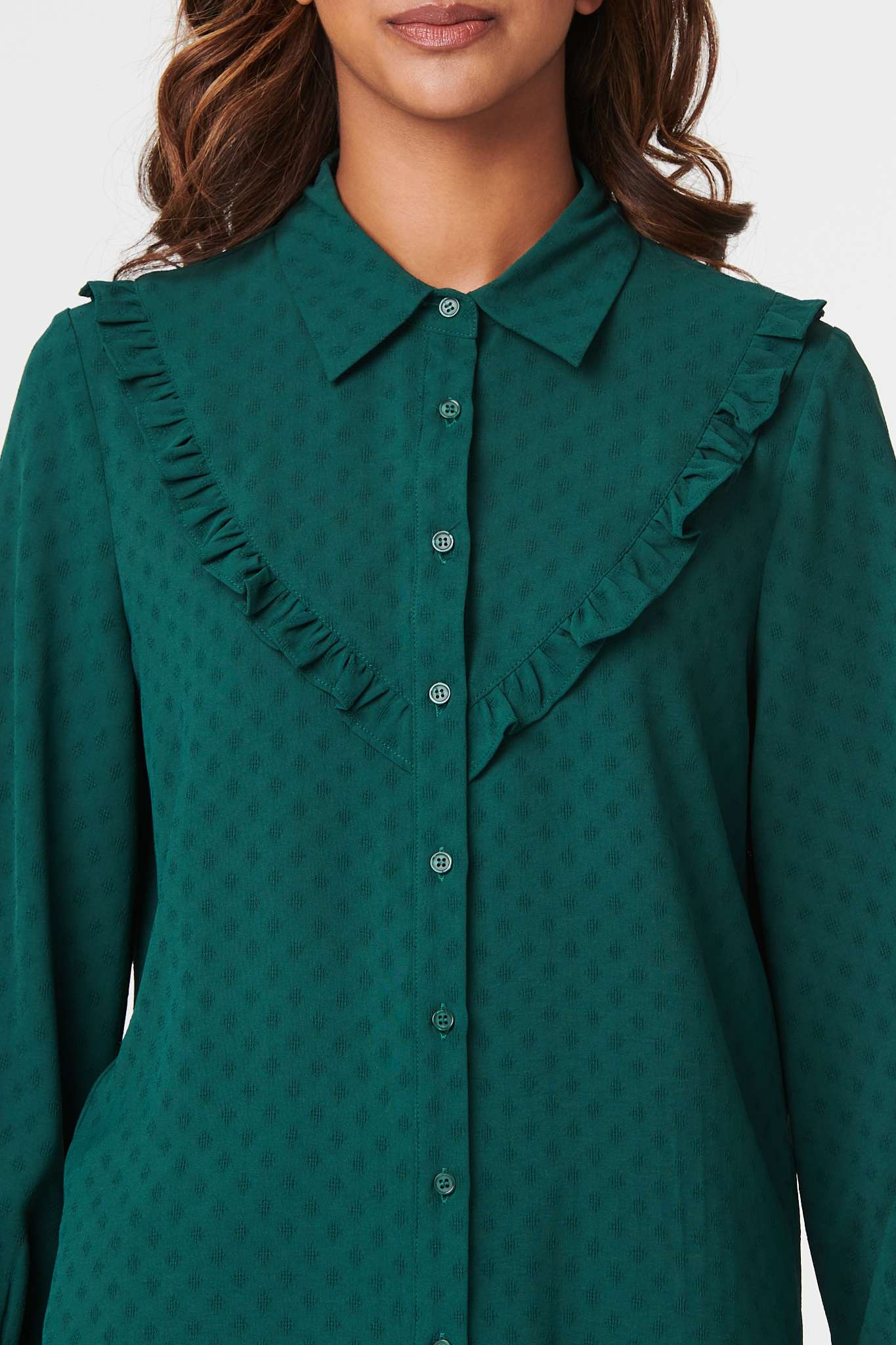Green | Frill Detail Tailored Blouse 