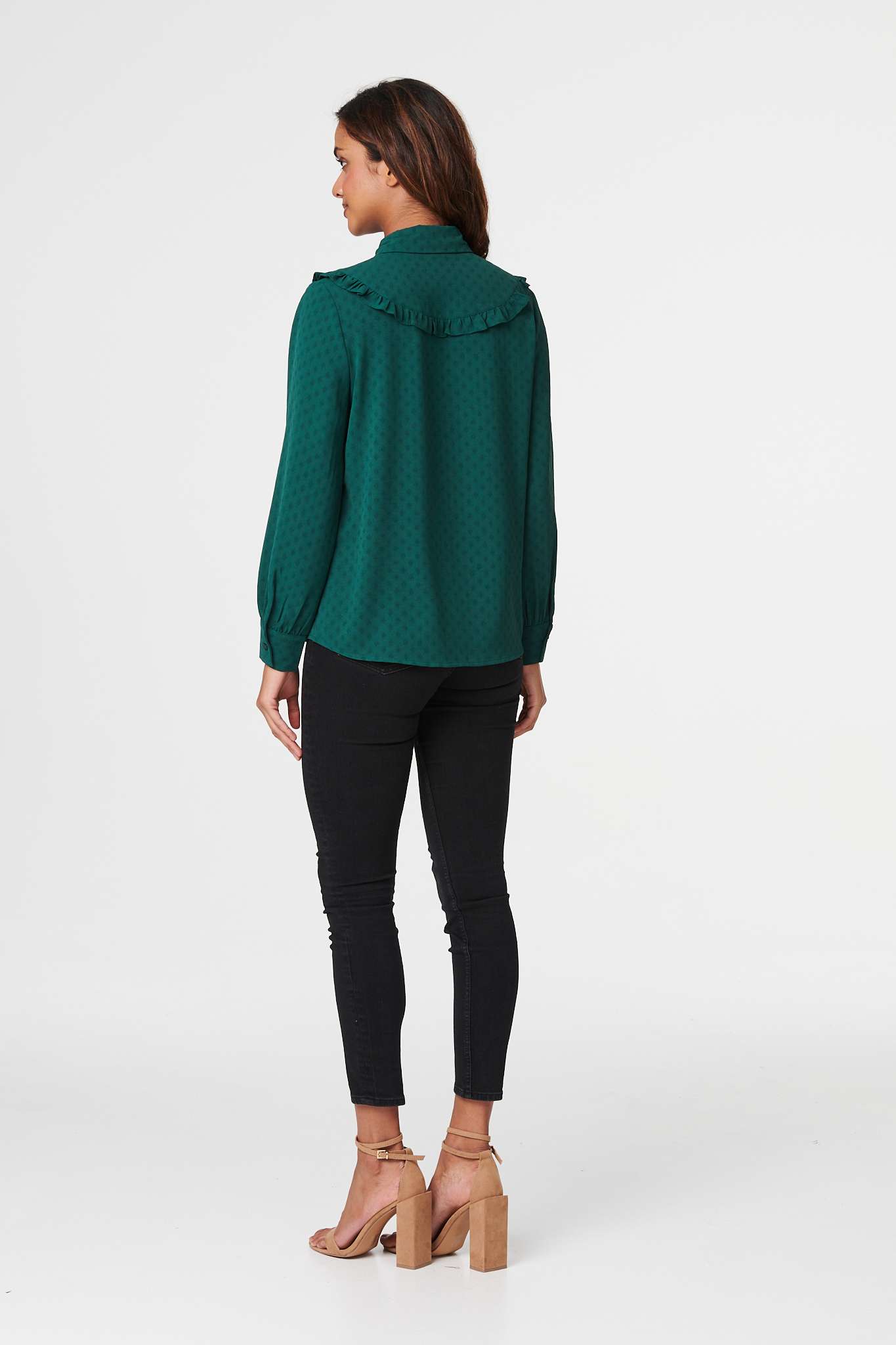 Green | Frill Detail Tailored Blouse 