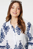 Navy | Printed Oversized Button Down Shirt