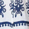 Navy | Printed Oversized Button Down Shirt