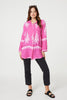 Pink | Printed Oversized Button Down Shirt