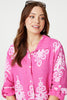 Pink | Printed Oversized Button Down Shirt