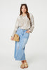 Stone | Printed Oversized Button Down Shirt