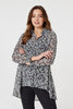 Grey | Animal Print Oversized Blouse