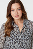 Grey | Animal Print Oversized Blouse