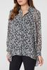Grey | Animal Print Oversized Blouse